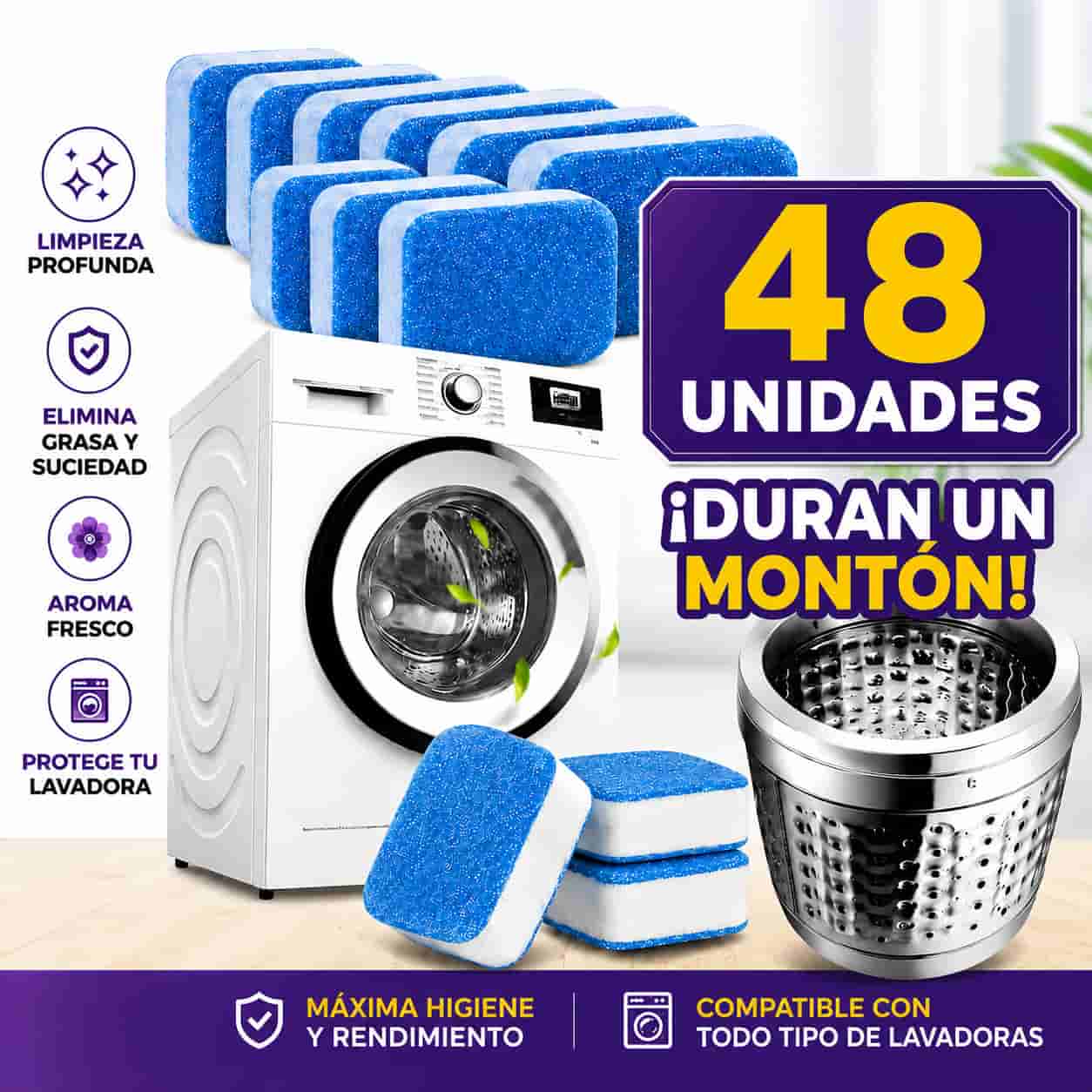 MaxClean™ Pastillas para lavadora ropa limpia y fresca al instante